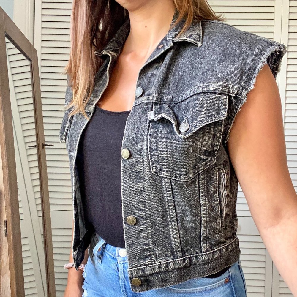 Levi's Vintage Black Denim Vest M